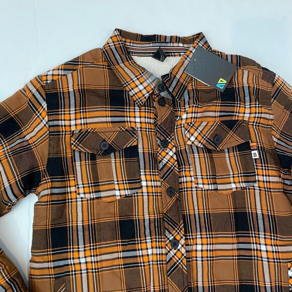 NWT Size 10 Orange Plaid Shacket with Sherpa Lining - Picture 3 of 5